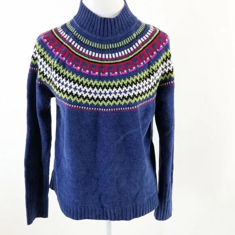 Karen Scott Chenille Sweater Nordic Size Medium Mock Neck
